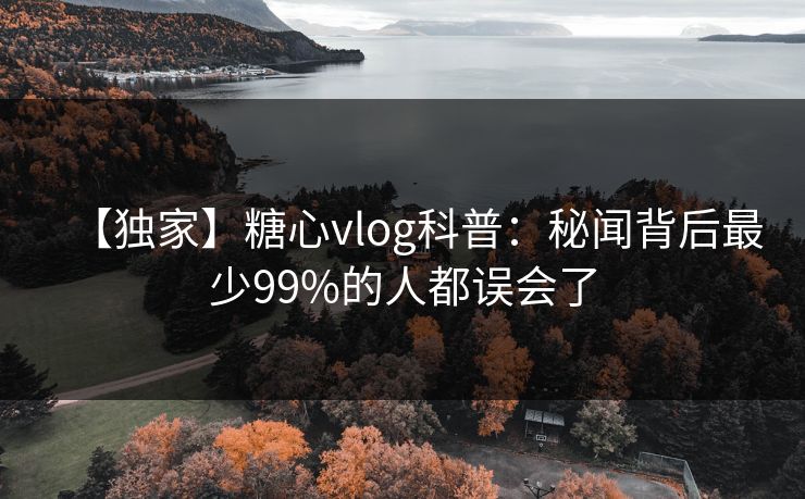 【独家】糖心vlog科普：秘闻背后最少99%的人都误会了